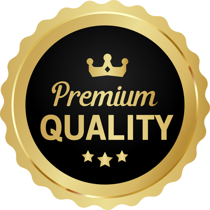 Premium quality label with gold border