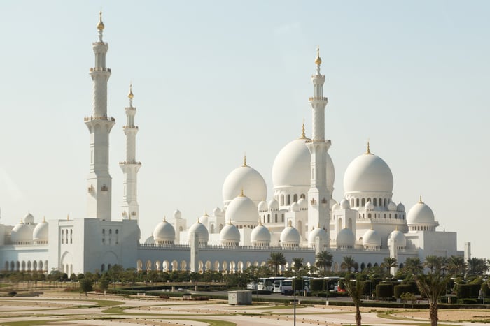 The Sheik Zayed Grand Mosque in Abu Dhabi